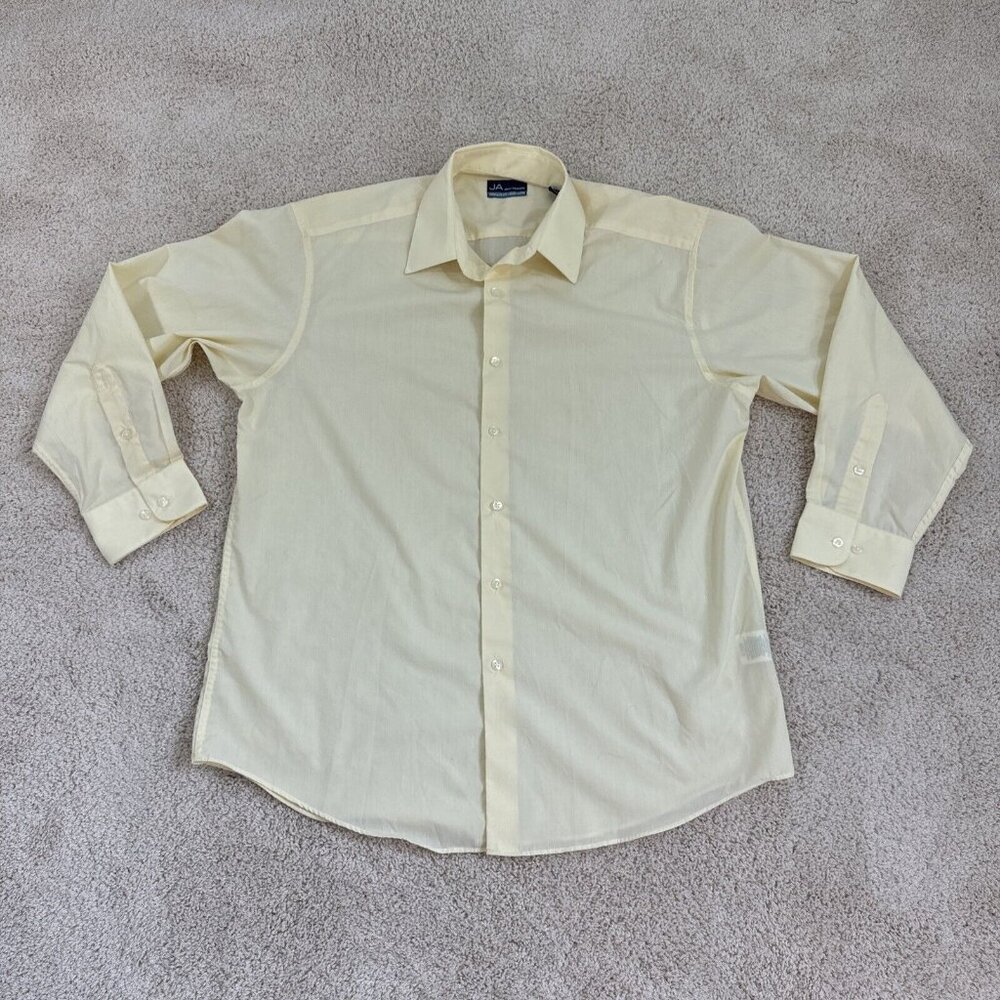 JA John Ashford shirt men’s 16 32-33 long sleeve yellow Dress Shirt